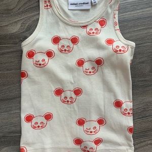 Mini Rodini Mouse Razor Back Tank Top Size 92 CM or 3t